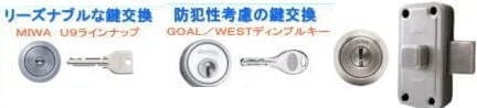鍵シリンダー交換　補助錠追加